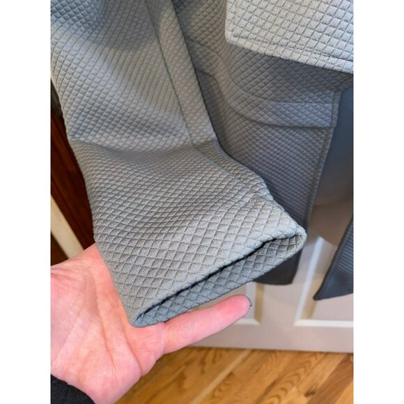 New Kensie Gray Draped Open-Front Textured Cardigan Blazer Jacket Women Size M - Picture 6 of 8